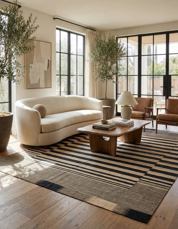 Detail image of  6' 10 x 9' 8  Hand Woven Kilim Modern Wool Rug