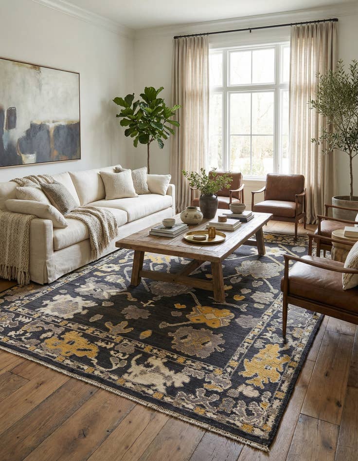 Detail image of 8' 3 x 10' 7  Hand Knotted Oushak Wool Rug