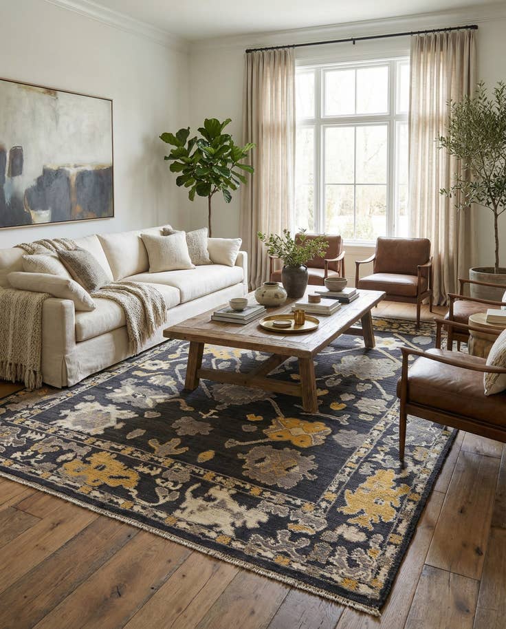 Detail image of 8' 3 x 10' 7 Hand Knotted Oushak Wool Rug