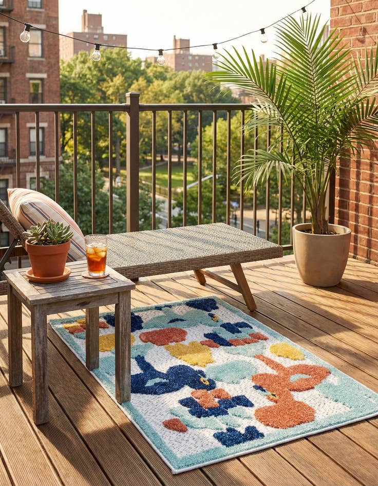 Detail image of 2' x 3'  Washable Belize Indoor / Outdoor Rug