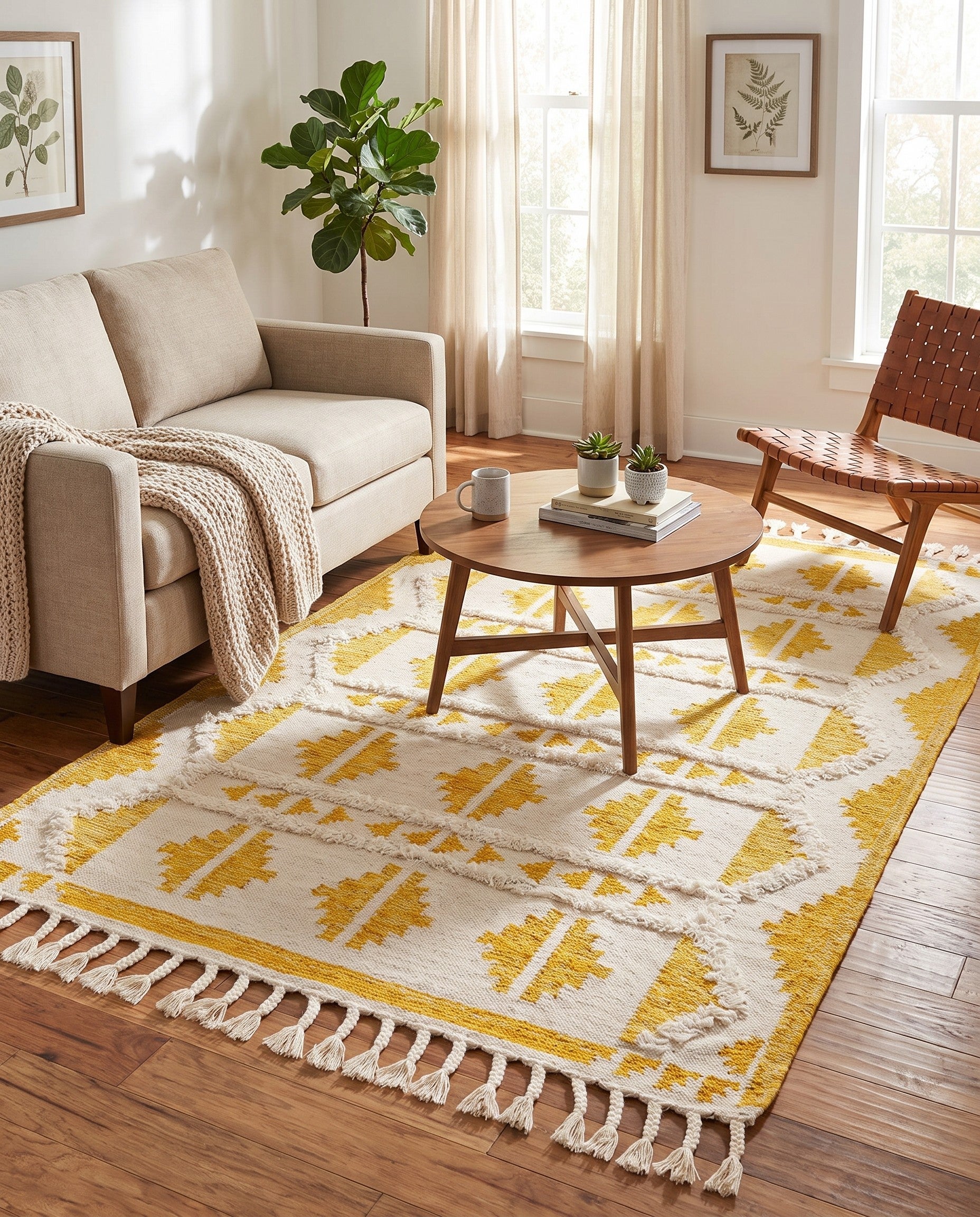 5' 1 x 8' Hand Woven Arizona Wool Rug