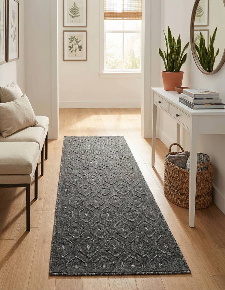 Detail image of 2' x 6' Easy-Clean Trellis Textured Indoor / Outdoor Runner Rug
