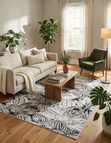 Charcoal Blossom Rug