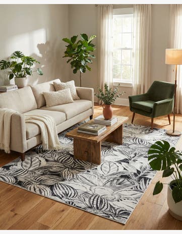 Charcoal Blossom Rug