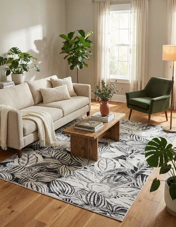 Charcoal Blossom Rug