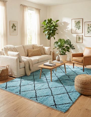 4' 11 x 8' 3 Hand Knotted Moroccan Wool Rug