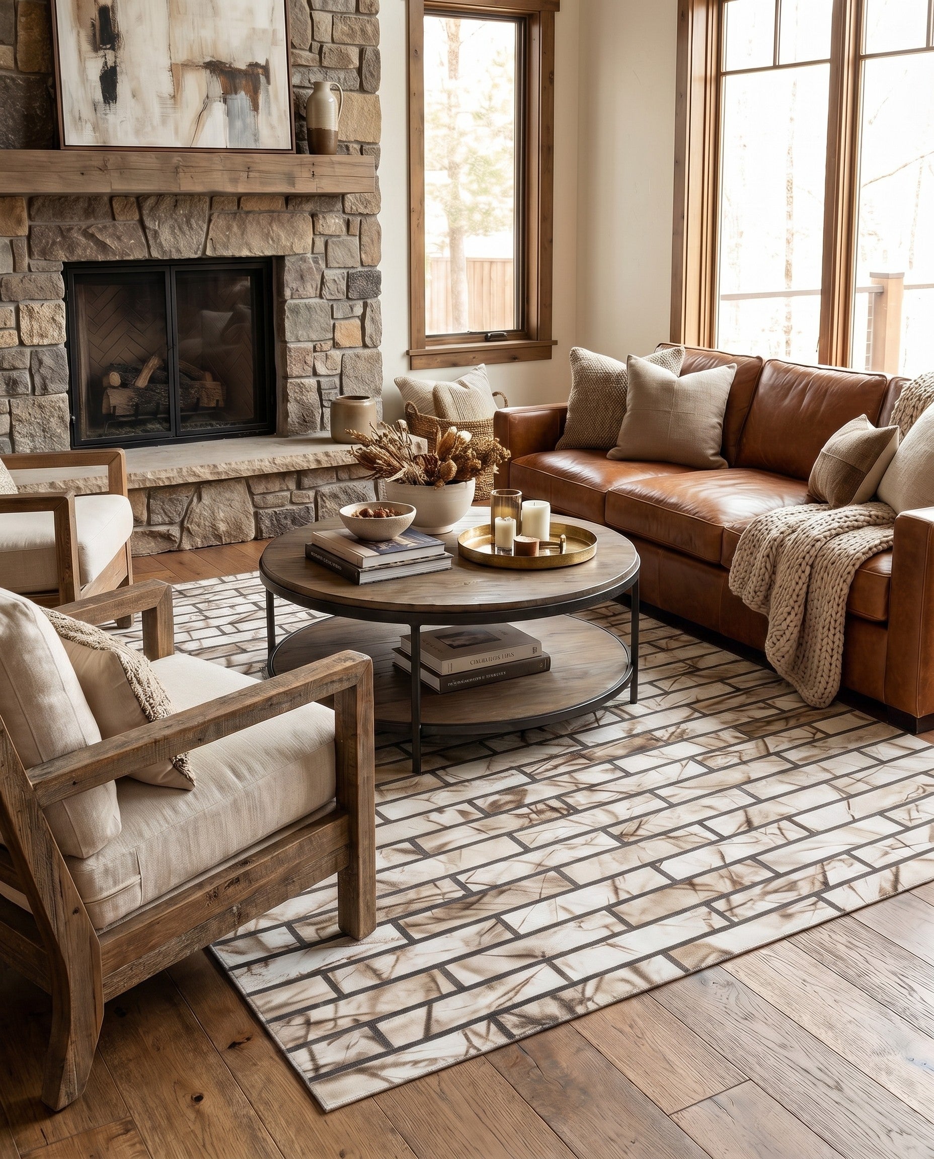 5' 2 x 8' 1 Cowhide - Patchwork Rug