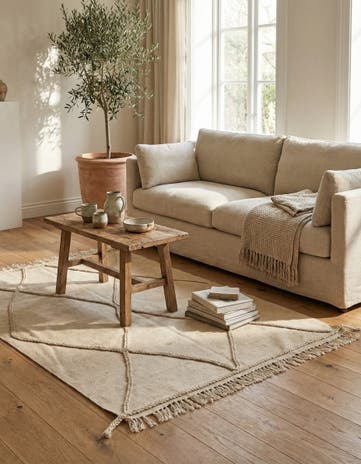 3' 5 x 5' 2 Hand Knotted Moroccan Wool Rug