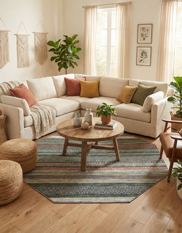 7' 10 x 7' 10 Washable Yara Octagon Rug