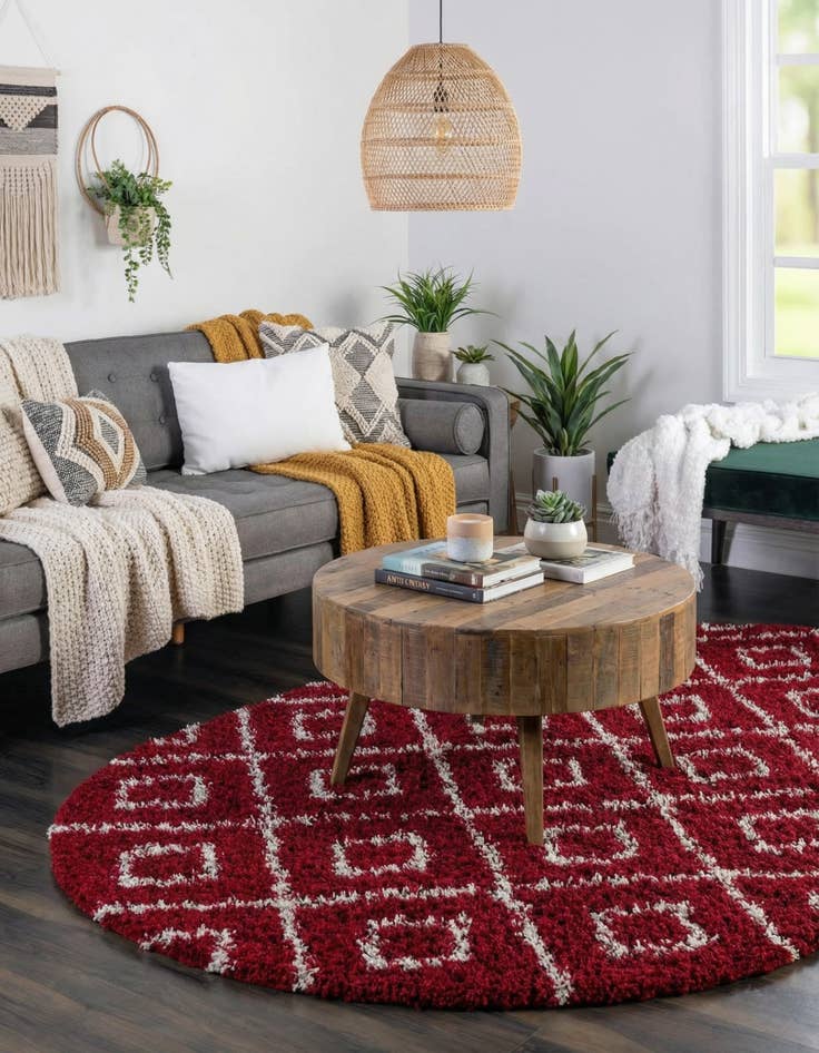 Detail image of 7' 10 x 10' Trellis Shag Oval Rug