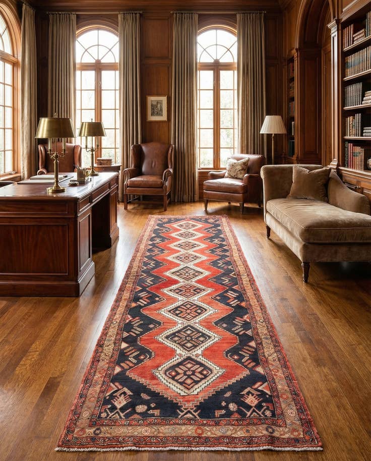 Detail image of 4' 4 x 13' 11 Hamedan Runner Rug