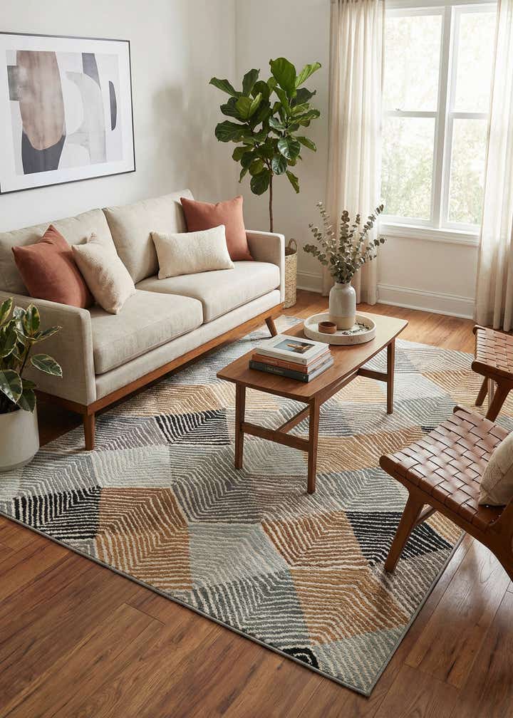 5' x 8' Easy-Clean Modern Indoor / Outdoor Rug