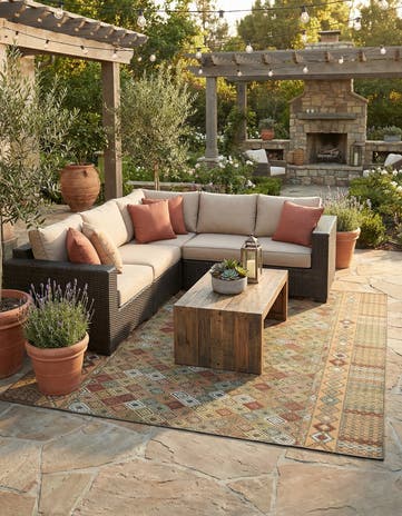 Easy-Clean Baja Indoor / Outdoor Square Rug