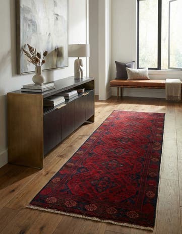 2' 7 x 9' 7 Hand Knotted Khal Mohammadi Wool Runner Rug