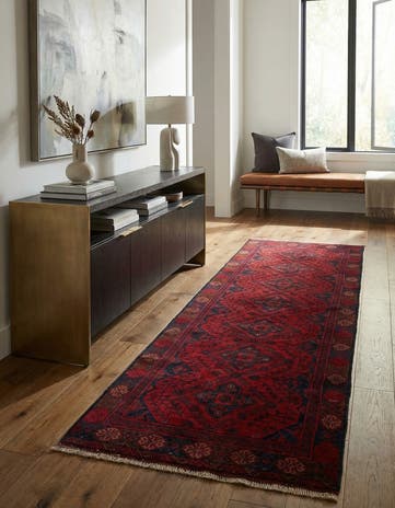 2' 7 x 9' 7 Hand Knotted Khal Mohammadi Wool Runner Rug