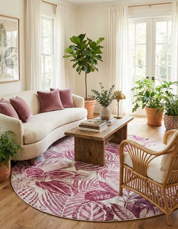 Fuchsia Blossom Round Rug