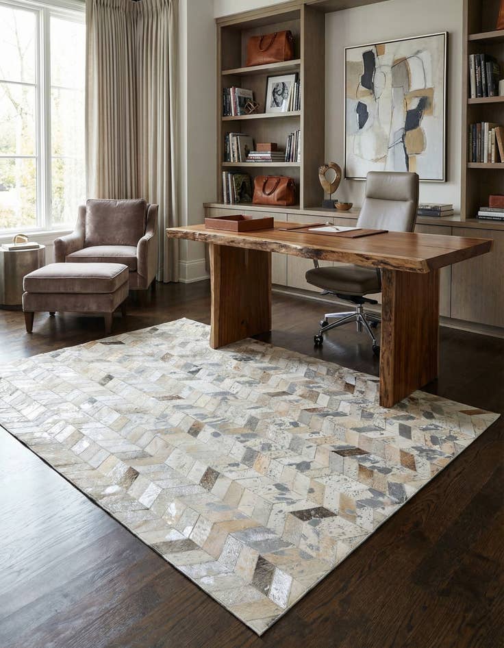 Detail image of 5' x 8' Cowhide Leather Rug