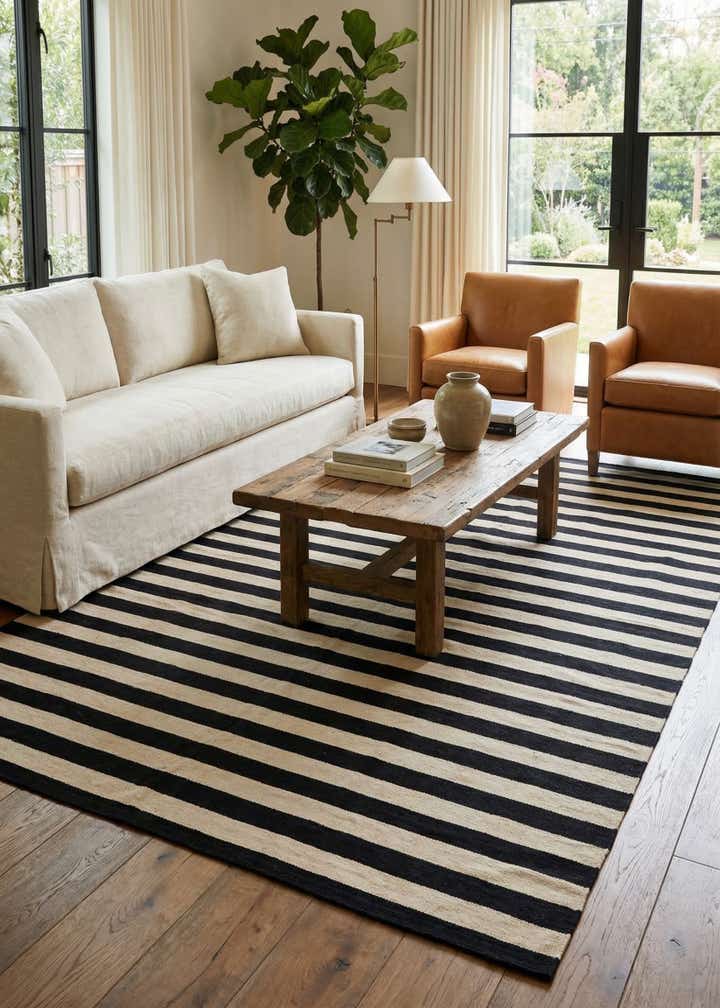 7' x 9' 8 Hand Woven Kilim Modern Wool Rug