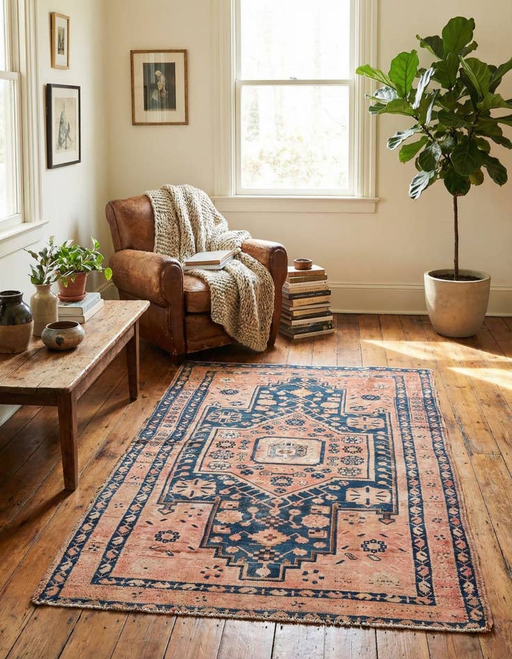 Detail image of 3' 10 x 6' 9  Hand Knotted Ultra Vintage Persian Wool Rug