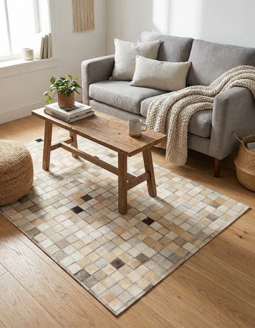 2' x 3' Cowhide Leather Rug