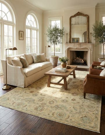 6' 1 x 7' 10 Hand Knotted Peshawar Ziegler Rug