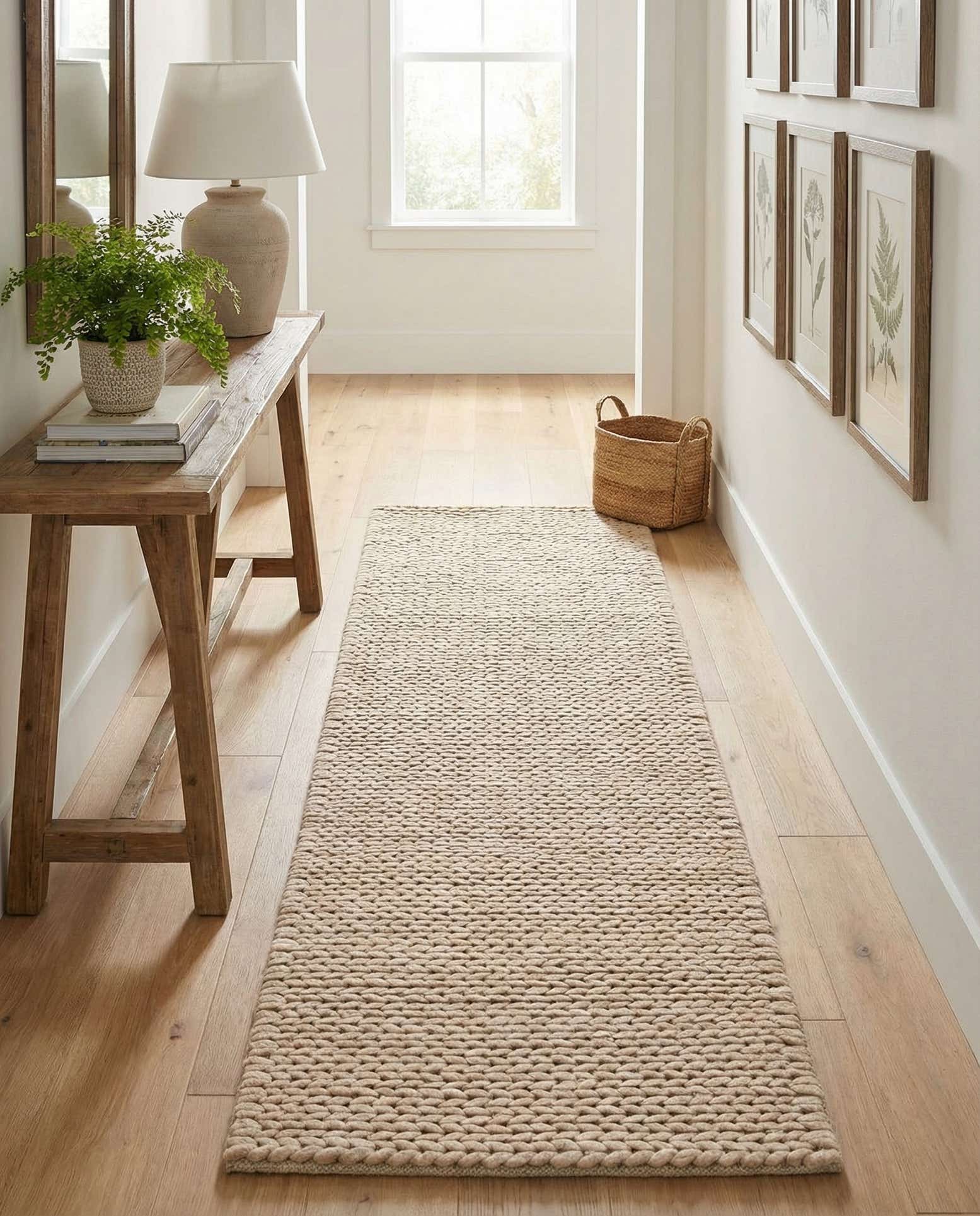 2' x 6' 7 Hand Woven Lana New Zealand Wool Runner Rug