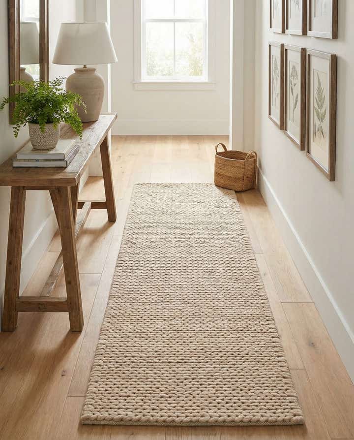 2' x 6' 7 Hand Woven Lana New Zealand Wool Runner Rug