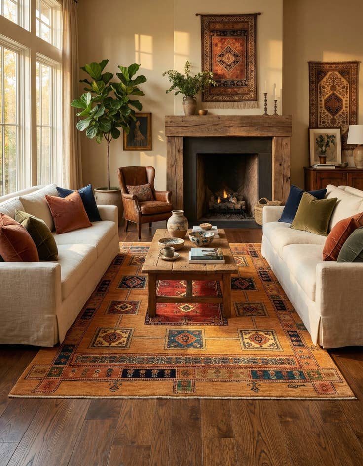 Detail image of 4' 10 x 7' 10 Luribaft Wool Rug