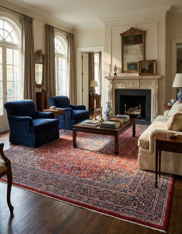 9' 8 x 12' 7 Hand Knotted Kashmar Persian Wool Rug