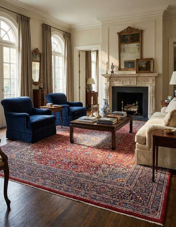 9' 8 x 12' 7 Hand Knotted Kashmar Persian Wool Rug