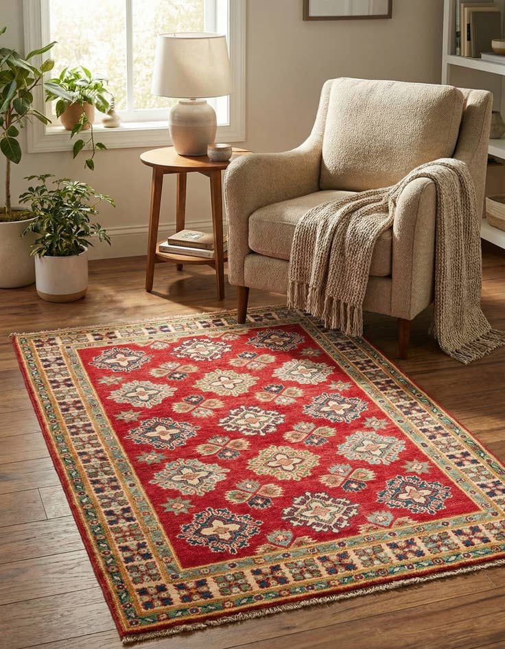 Detail image of 3' 3 x 4' 9  Hand Knotted Kazak Rug