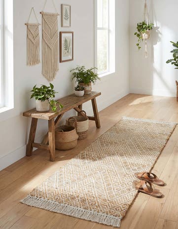 2' x 5' 1 Handmade Braided Jute Runner Rug