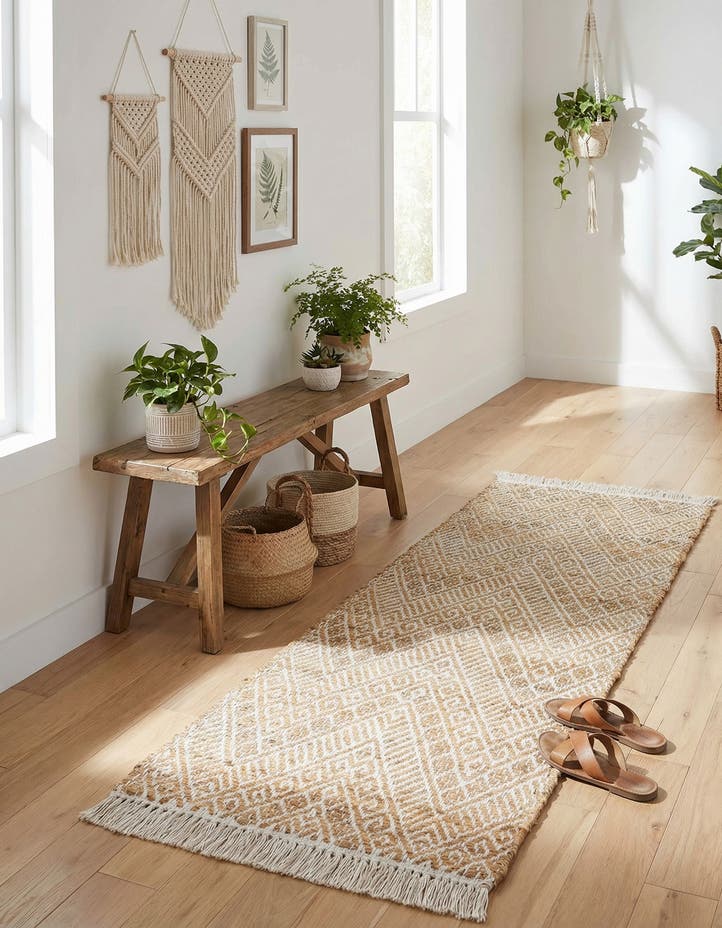 2' x 5' 1 Handmade Braided Jute Runner Rug