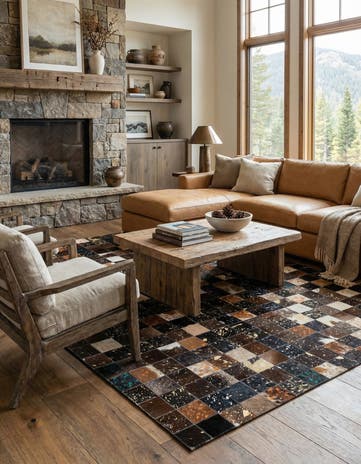 4' 11 x 7' 10 Cowhide - Patchwork Rug
