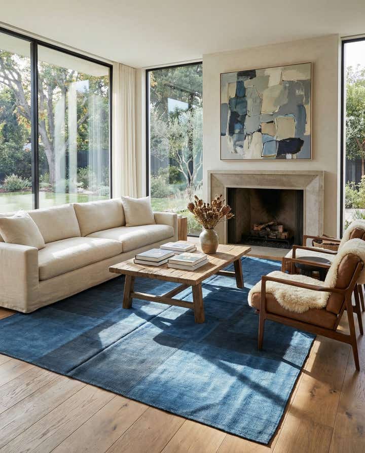 6' 9 x 9' 6 Hand Woven Kilim Modern Wool Rug