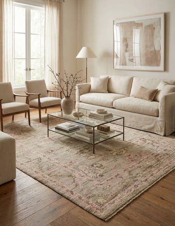 8' 2 x 10' Hand Knotted Oushak Wool Rug