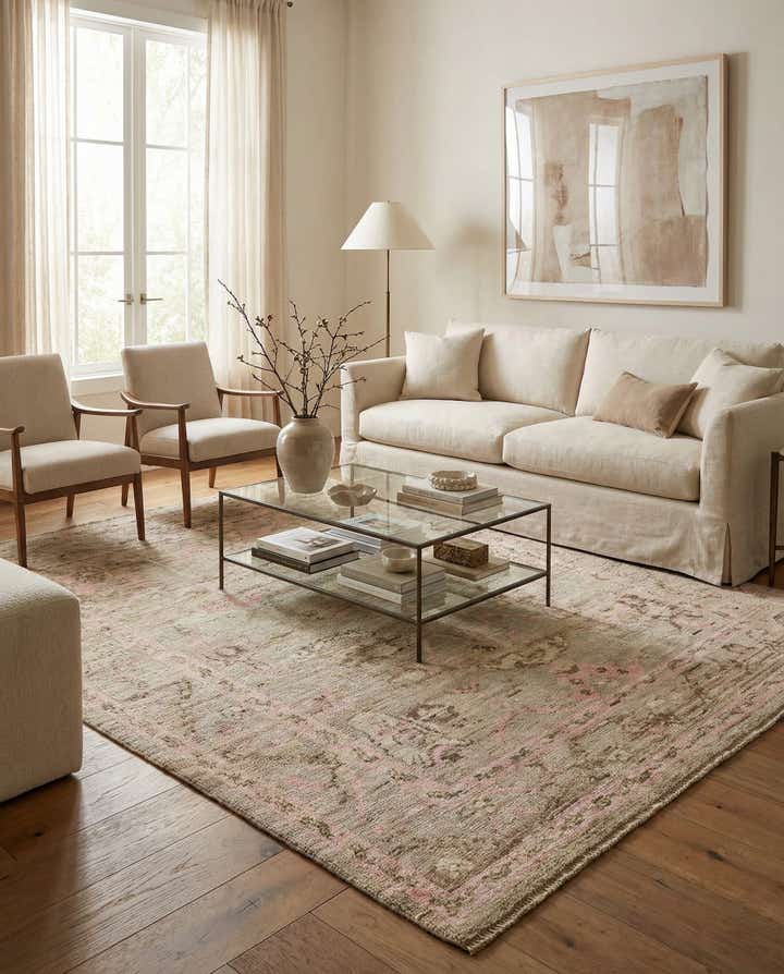 8' 2 x 10' Hand Knotted Oushak Wool Rug