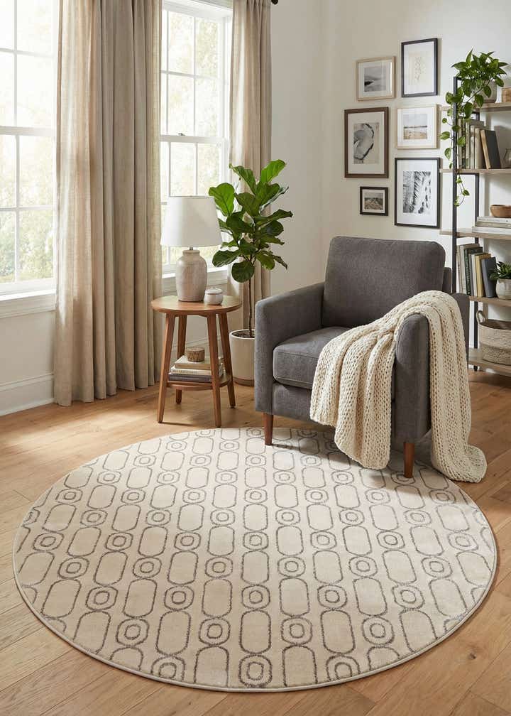 6' x 6' Vogue Geo Round Rug