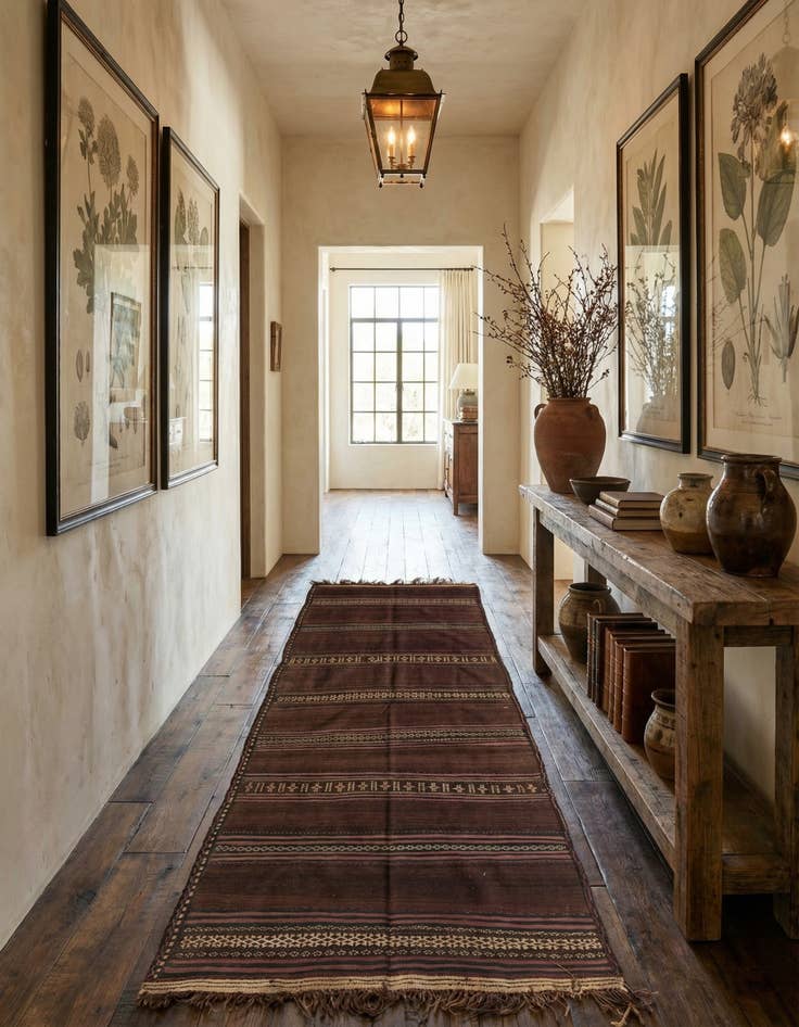 Detail image of 4' 7 x 11' 3  Hand Knotted Kilim Fars Persian Wool Runner Rug