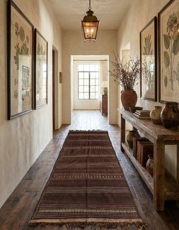 4' 7 x 11' 3 Hand Knotted Kilim Fars Persian Wool Runner Rug