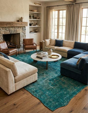 6' 5 x 9' 7 Hand Knotted Ultra Vintage Persian Wool Rug