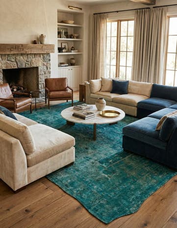 6' 5 x 9' 7 Hand Knotted Ultra Vintage Persian Wool Rug