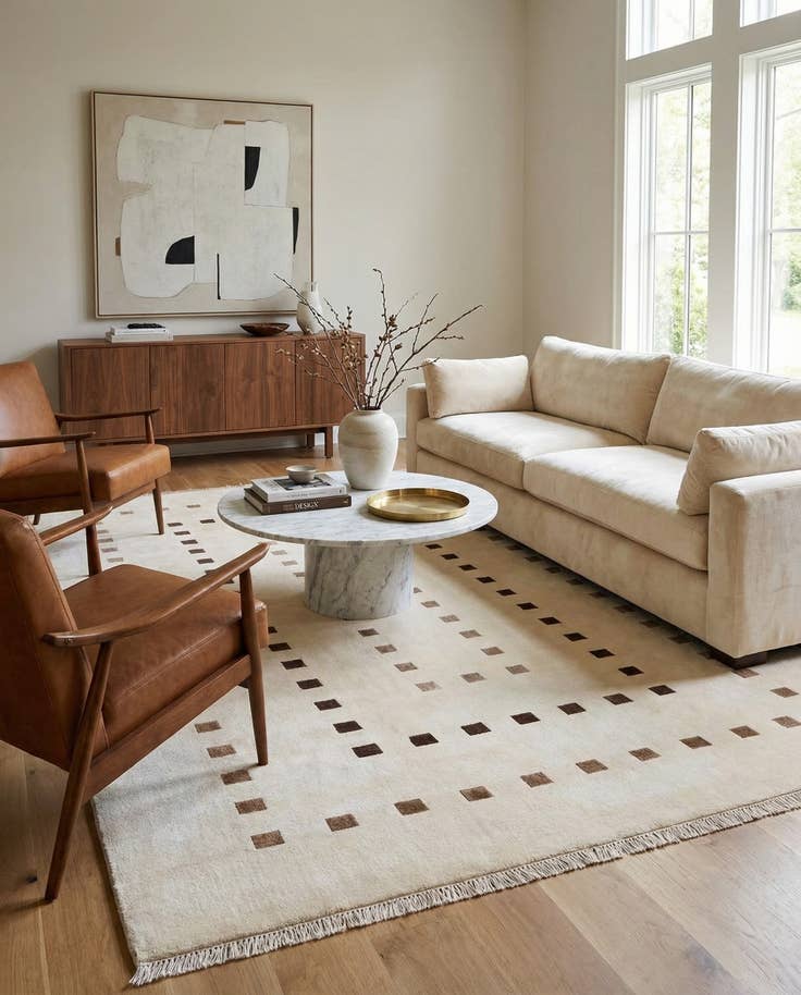 Detail image of 6' 6 x 9' 11 Hand Knotted Darya Wool Rug