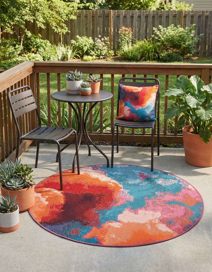 3' 3 x 3' 3 Easy-Clean Modern Indoor / Outdoor...