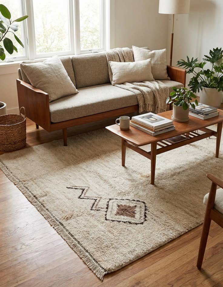 Detail image of 8' 6 x 9' 7  Hand Knotted Moroccan Wool Rug