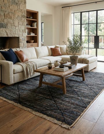6' 4 x 9' 4 Hand Knotted Moroccan Wool Rug