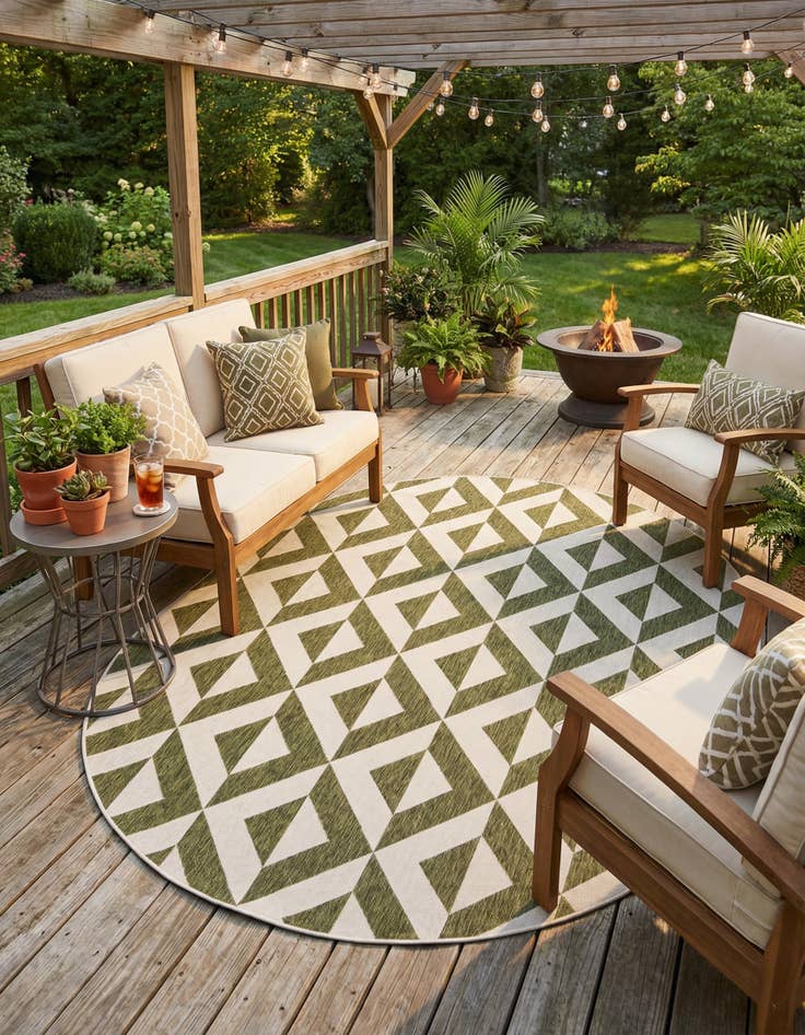 Detail image of 7' 10 x 10'  Washable Jill Zarin Napa Indoor / Outdoor Oval Rug
