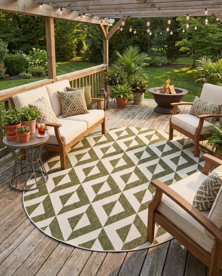 7' 10 x 10' Easy-Clean Jill Zarin Napa Indoor / Outdoor Oval Rug