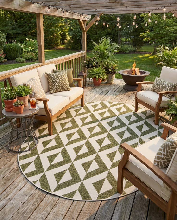 Detail image of 7' 10 x 10' Easy-Clean Jill Zarin Napa Indoor / Outdoor Oval Rug