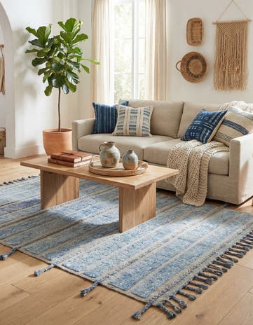 4' 1 x 5' 10 Hand Knotted Moroccan Wool Rug